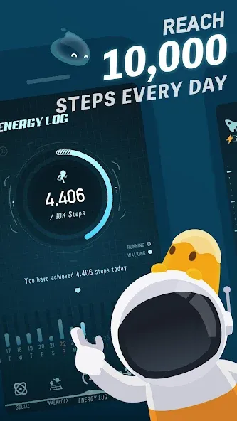 Walkr: Fitness Space Adventure [MOD: безлимитная энергия и монеты] Screenshot 1