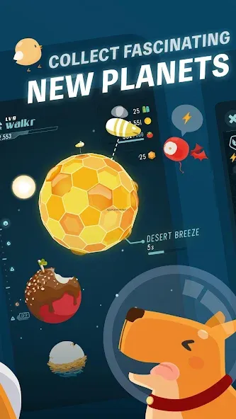 Walkr: Fitness Space Adventure [MOD: безлимитная энергия и монеты] Screenshot 2