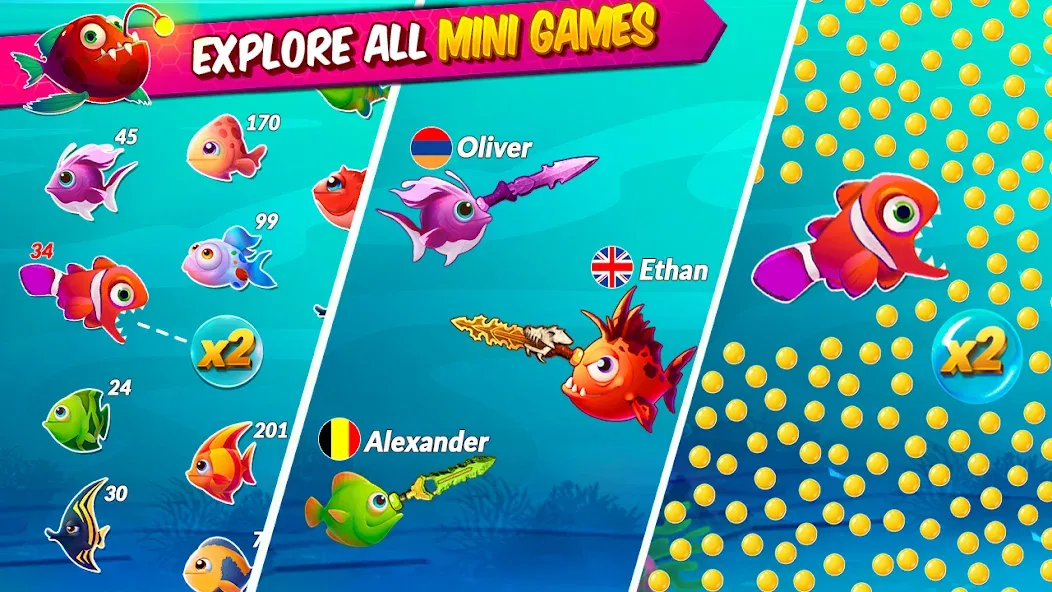 Big Eat Fish Games Shark Games [MOD: безлимитные деньги и усиленная акула] Screenshot 1