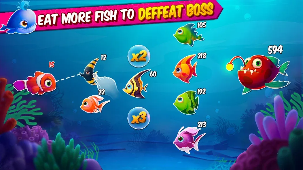 Big Eat Fish Games Shark Games [MOD: безлимитные деньги и усиленная акула] Screenshot 2