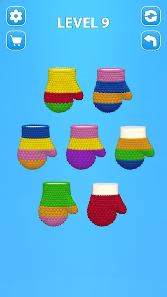 Cozy Knitting: Sorting games [MOD: безлимитные деньги и все уровни открыты] Screenshot 2