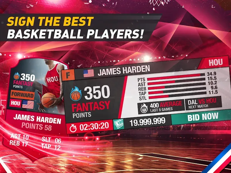 Basketball Fantasy Manager NBA [MOD: безлимитные деньги и игроки] Screenshot 5