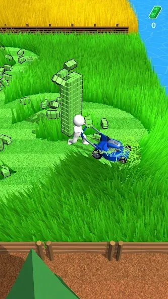 Stone Grass: Mowing Simulator [MOD: безлимитные деньги и улучшения] Screenshot 2