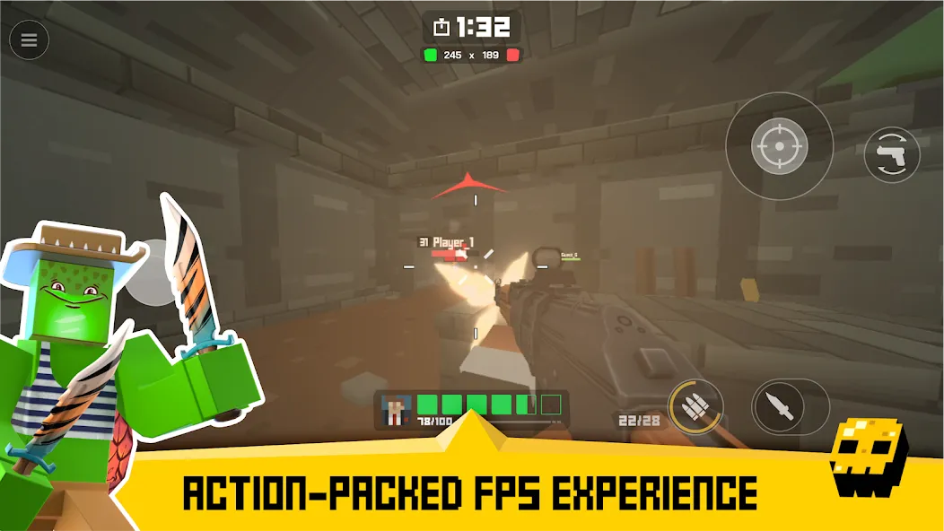 Krunker FRVR - Multiplayer FPS [MOD: много игроков и все оружие] Screenshot 1