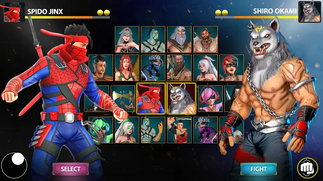 Ninja Clash: Karate Fighters [MOD: безлимитные деньги и энергия] Screenshot 1