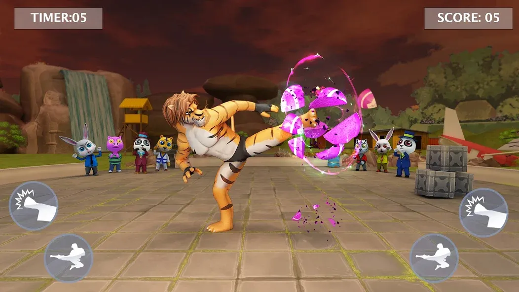 Kung Fu Animal: Fighting Games [MOD: безлимитные деньги и открыты все бойцы] Screenshot 5