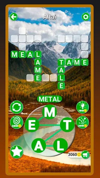 Around the Word: Crossword Puz [MOD: безлимитные подсказки и монеты] Screenshot 1