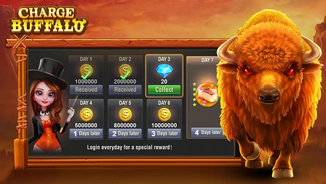 Charge Buffalo Slot-TaDa Games [MOD: безлимитные монеты и бонусы] Screenshot 3
