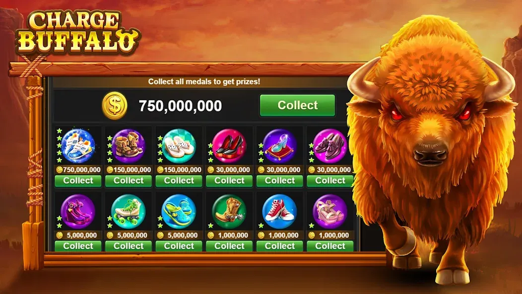 Charge Buffalo Slot-TaDa Games [MOD: безлимитные монеты и бонусы] Screenshot 5
