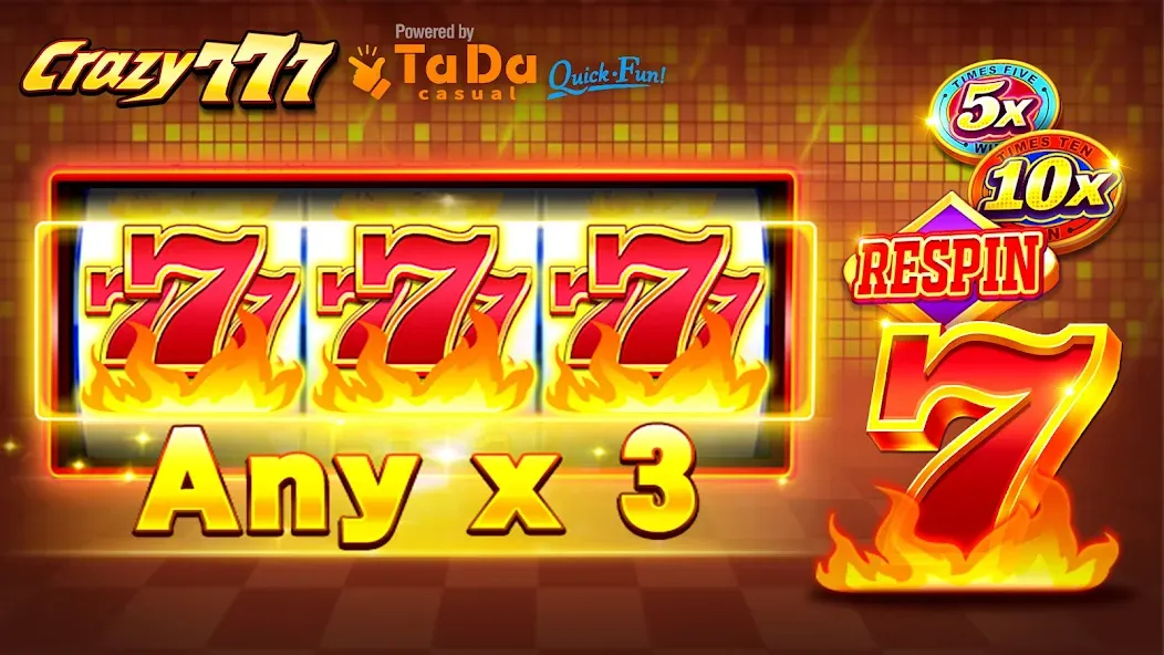 Crazy 777 Slot-TaDa Games [MOD: безлимитные монеты и бонусы] Screenshot 1