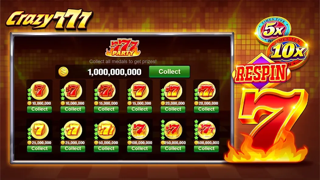 Crazy 777 Slot-TaDa Games [MOD: безлимитные монеты и бонусы] Screenshot 3