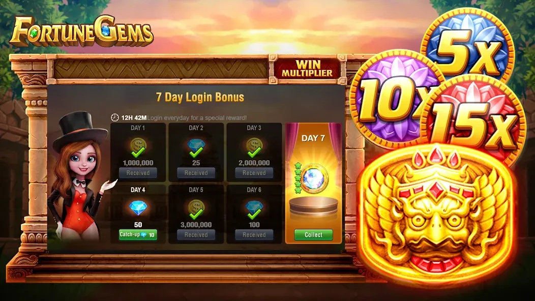 Slot Fortune Gems-TaDa Games [MOD: безлимитные монеты и бонусы] Screenshot 3