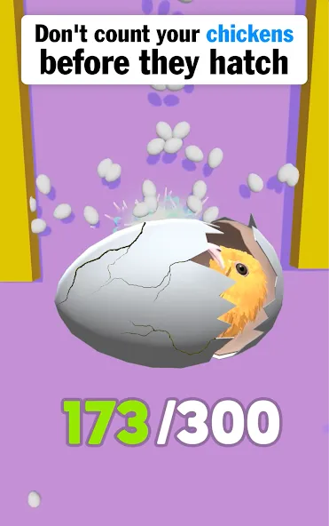 Eggs &amp; Chickens: Cut Rope Game [MOD: без рекламы и все уровни открыты] Screenshot 1