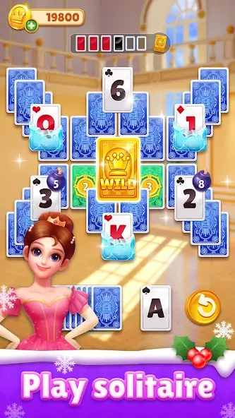 Royal Solitaire Tripeaks [MOD: безлимитные монеты и жизни] Screenshot 1