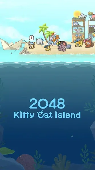 2048 Kitty Cat Island [MOD: бесконечные очки и все котики открыты] Screenshot 1