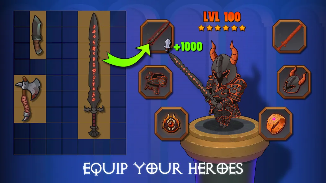 Dungeon: Age of Heroes [MOD: безлимитные ресурсы и мощные герои] Screenshot 4