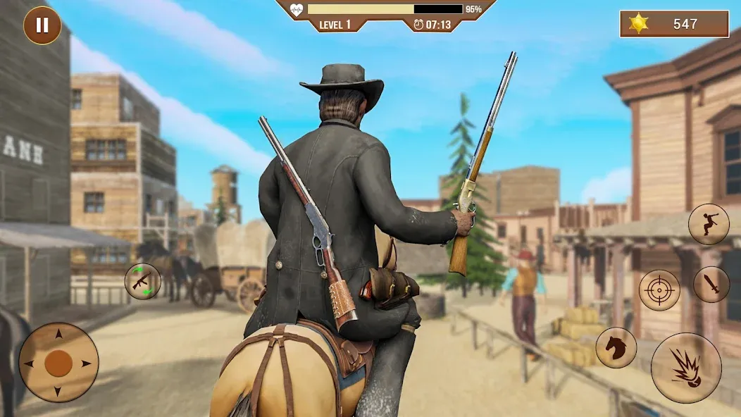 West Cowboy Shooting Games 3D [MOD: безлимитные деньги и боеприпасы] Screenshot 1