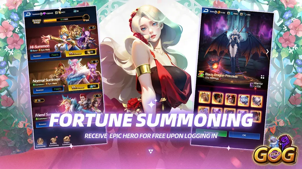 IDLE GOG [MOD: безлимитные ресурсы и быстрый прогресс] Screenshot 5