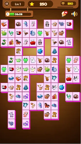 Onet Connect Animal Game [MOD: безлимитные подсказки и отмены ходов] Screenshot 2