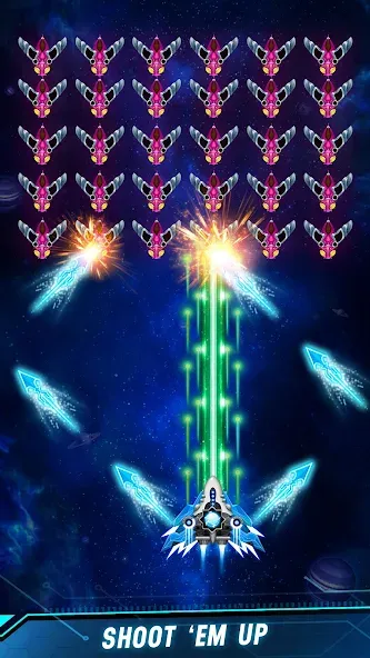 Space shooter - Galaxy attack [MOD: безлимитные деньги и оружие] Screenshot 1
