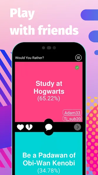Would You Rather? questions [MOD: безлимитные вопросы и все режимы] Screenshot 3