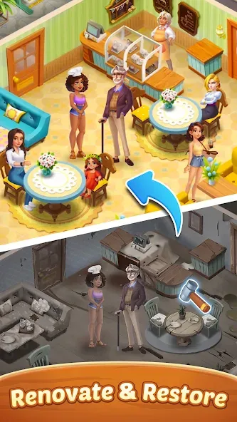 Seaside Escape®: Merge &amp; Story [MOD: безлимитные монеты и энергия] Screenshot 4