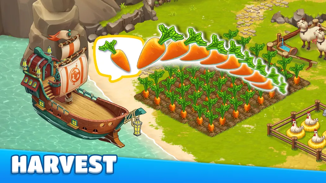 Adventure Bay - Farm Games [MOD: безлимитные монеты и ресурсы] Screenshot 4