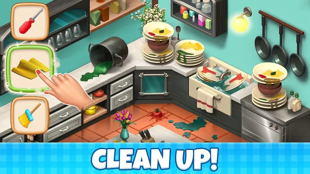 Manor Cafe - Match 3 Puzzle [MOD: безлимитные монеты и жизни] Screenshot 1