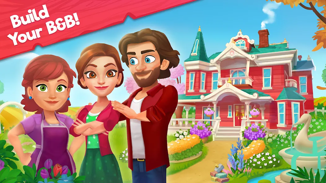 Delicious B&amp;B: Decor &amp; Match 3 [MOD: безлимитные деньги и жизни] Screenshot 1
