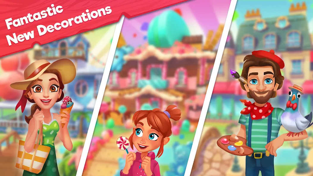 Delicious B&amp;B: Decor &amp; Match 3 [MOD: безлимитные деньги и жизни] Screenshot 2
