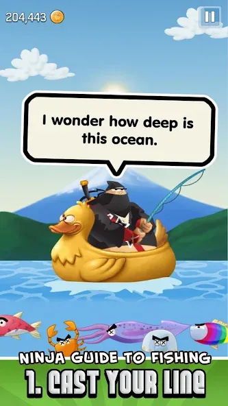 Ninja Fishing [MOD: безлимитные монеты и улучшенное снаряжение] Screenshot 5