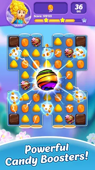 Candy Charming - Match 3 Games [MOD: безлимитные жизни и подсказки] Screenshot 2