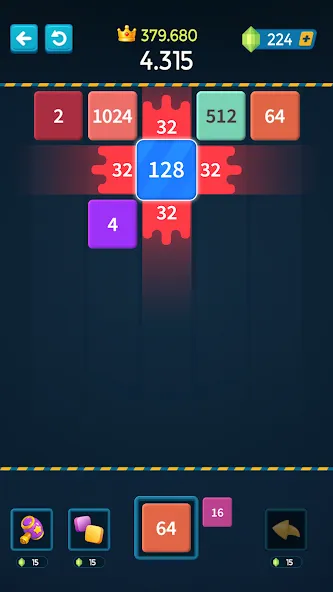 1M - Merge Number Block Puzzle [MOD: безлимитные деньги и подсказки] Screenshot 2