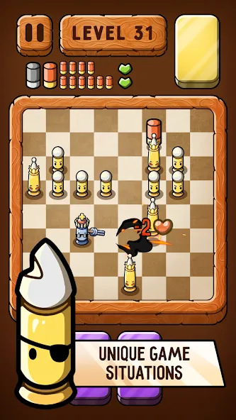 Bullet Chess: Board Shootout [MOD: безлимитные деньги и патроны] Screenshot 4