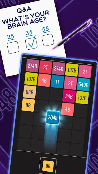 Join Blocks 2048 Number Puzzle [MOD: без рекламы и бесконечные подсказки] Screenshot 2