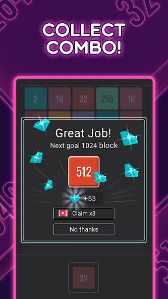 Join Blocks 2048 Number Puzzle [MOD: без рекламы и бесконечные подсказки] Screenshot 4
