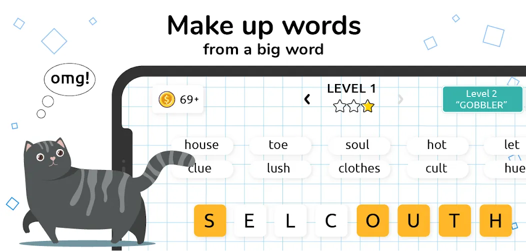 Words in Word [MOD: подсказки доступны без ограничений] Screenshot 4