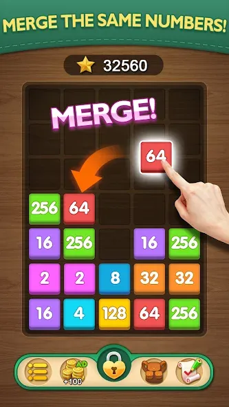 Merge Puzzle - Number Games [MOD: безлимитные монеты и подсказки] Screenshot 1