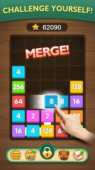 Merge Puzzle - Number Games [MOD: безлимитные монеты и подсказки] Screenshot 2