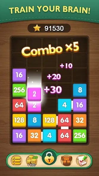 Merge Puzzle - Number Games [MOD: безлимитные монеты и подсказки] Screenshot 3