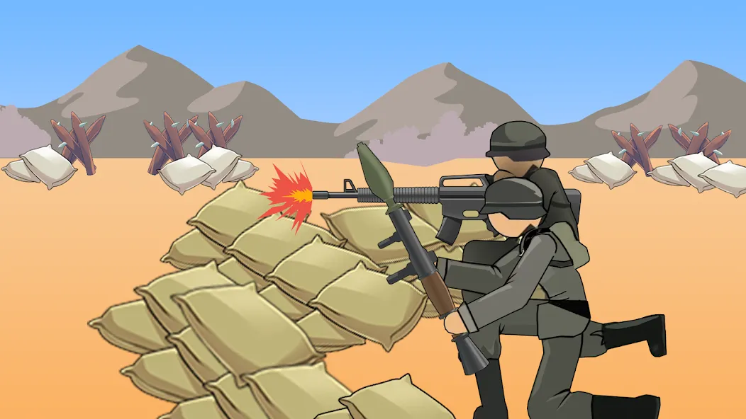 Stickman WW2 [MOD: безлимитные деньги и оружие] Screenshot 2