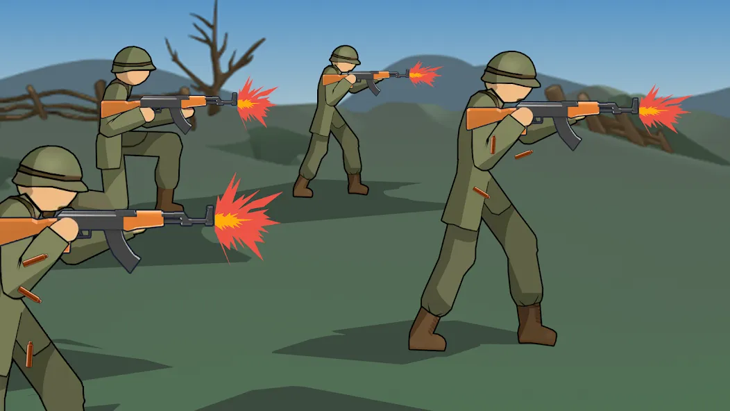 Stickman WW2 [MOD: безлимитные деньги и оружие] Screenshot 3