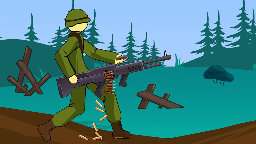 Stickman WW2 [MOD: безлимитные деньги и оружие] Screenshot 5