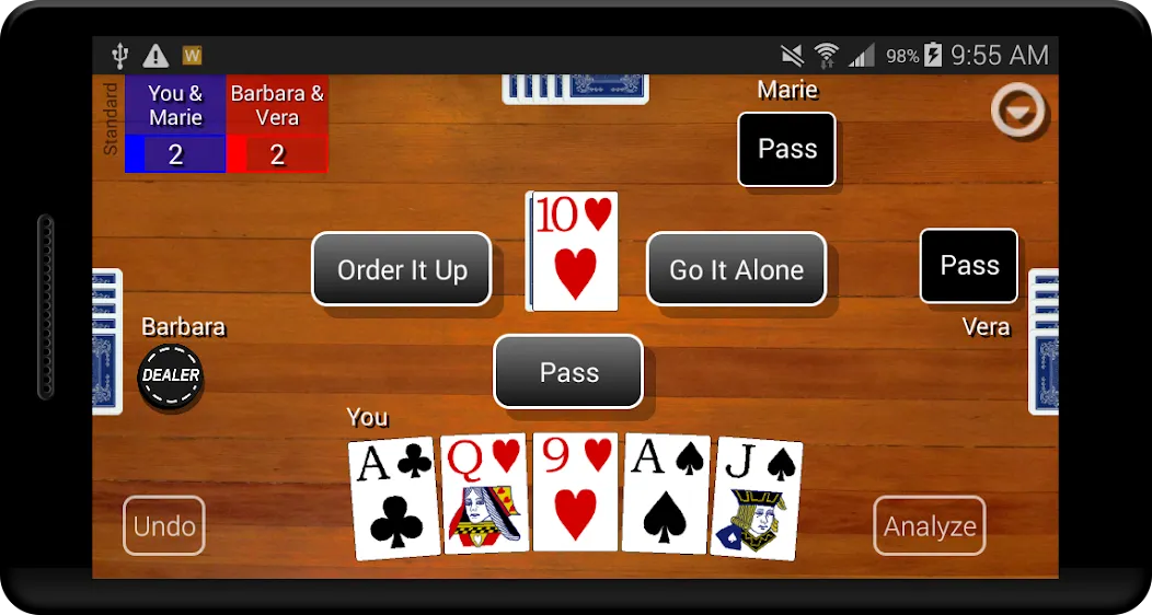 Euchre Card Classic [MOD: безлимитные подсказки и монеты] Screenshot 1