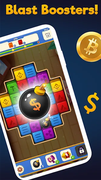 Crypto Blocks Puzzle Challenge [MOD: безлимитные монеты и подсказки] Screenshot 3