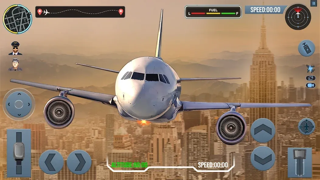 Airplane Simulator Plane Games [MOD: безлимитные деньги и топливо] Screenshot 1