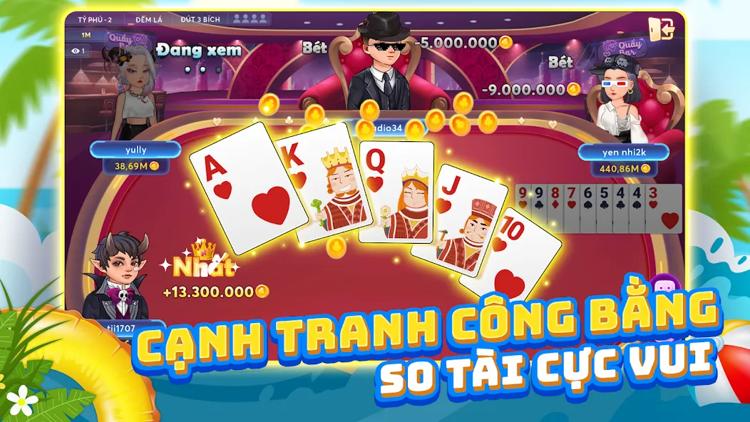 Tiến lên chặt heo Cybernetic [MOD: безлимитные монеты и карты] Screenshot 1