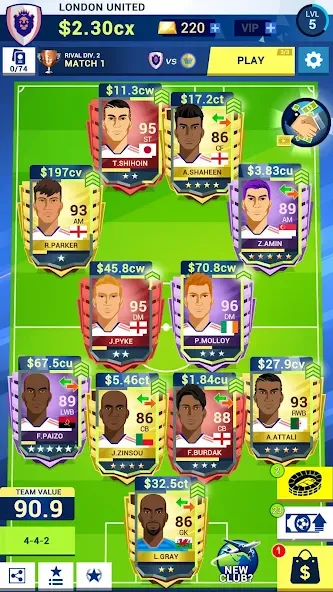 Idle Eleven - Soccer tycoon [MOD: безлимитные деньги и все команды] Screenshot 1