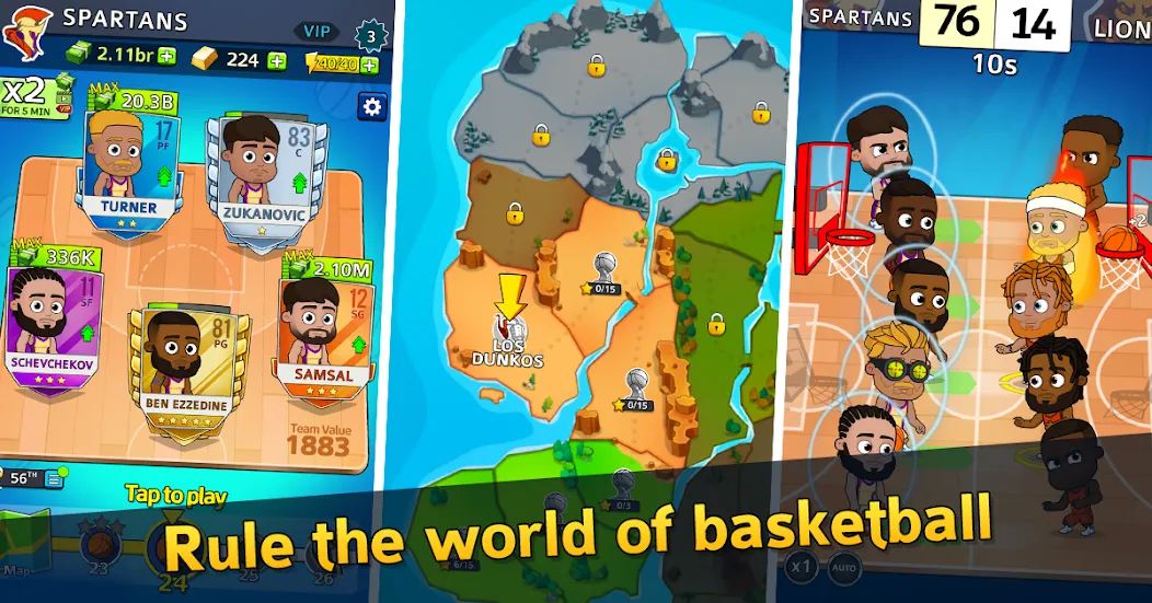 Idle Five Basketball tycoon [MOD: безлимитные деньги и открыты все уровни] Screenshot 1