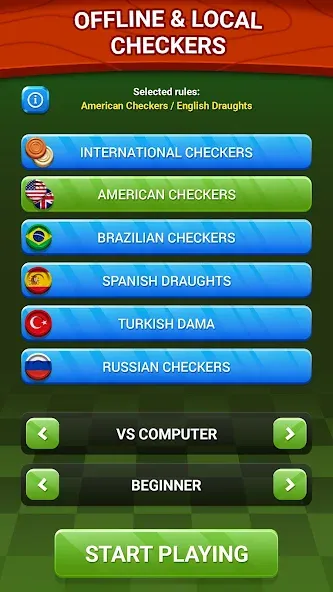 Checkers - Online &amp; Offline [MOD: игра без рекламы и онлайн] Screenshot 4